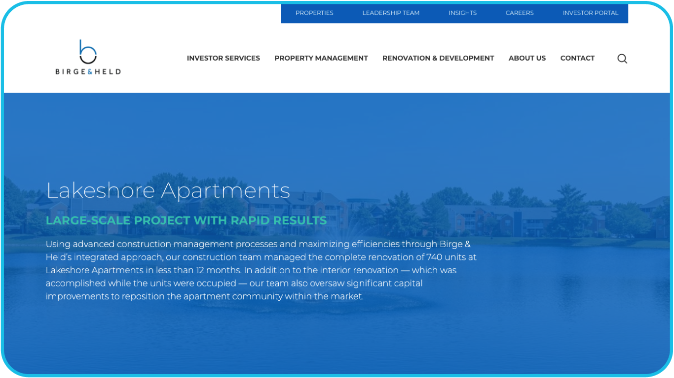 Real estate company website, RocketBuild